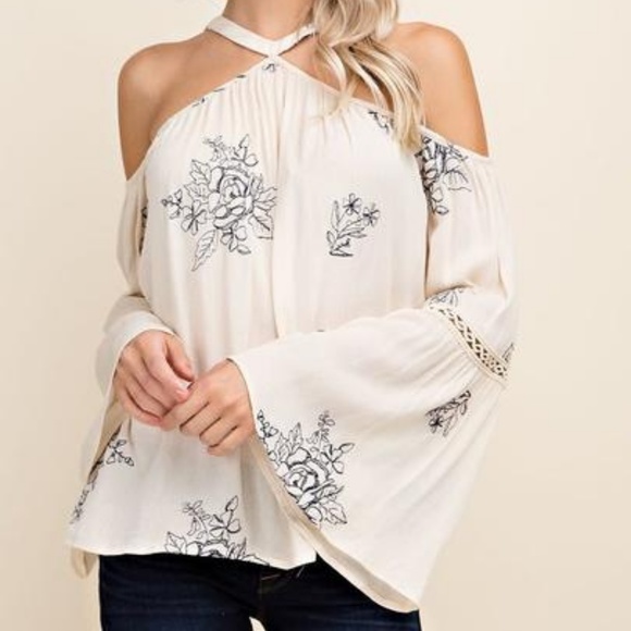 Blushing Heart Tops - Blushing Heart  Off Shoulder Long Sleeve Blouse